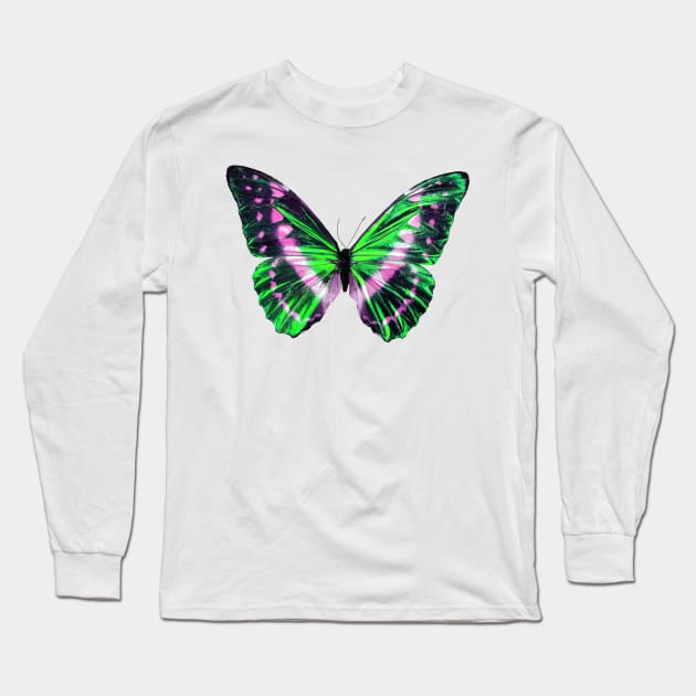 green butterfly Long Sleeve T-Shirt by Artbychb